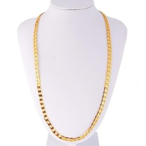 18K Gold Plated Cuban Chain Necklace 24"
